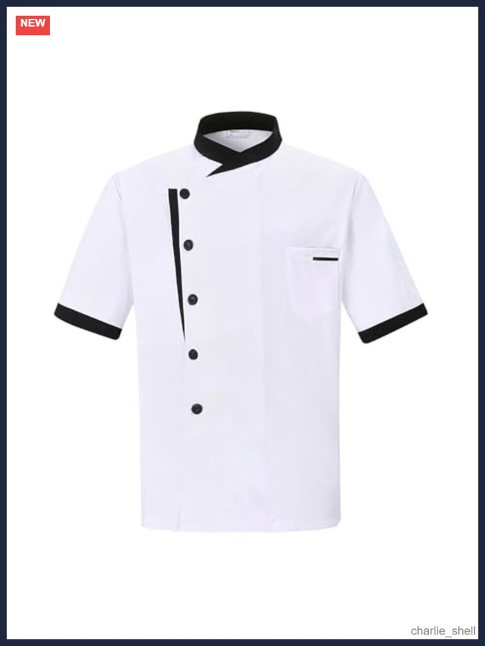 Unisex Chef Coat Chef Jacket V-Neck Double-Breasted Kitchen Uniform